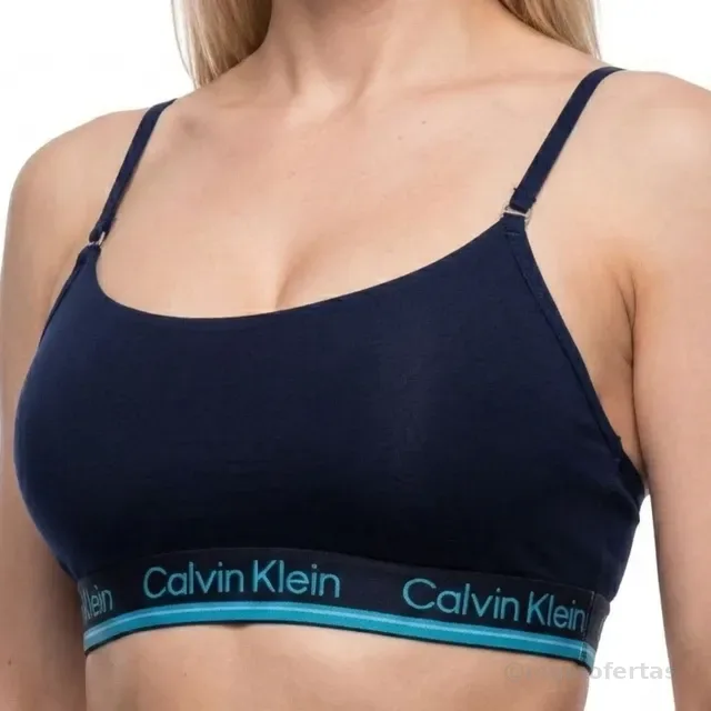 Top Sutiã Calvin Klein Algodão Original Alças Ajustáveis