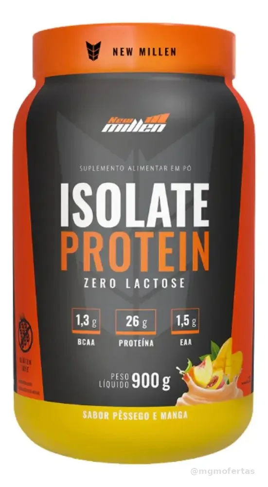 Proteína bovina isolada New Millen Whey Zero Isolate em pó sabor Pêssego e manga x 900g