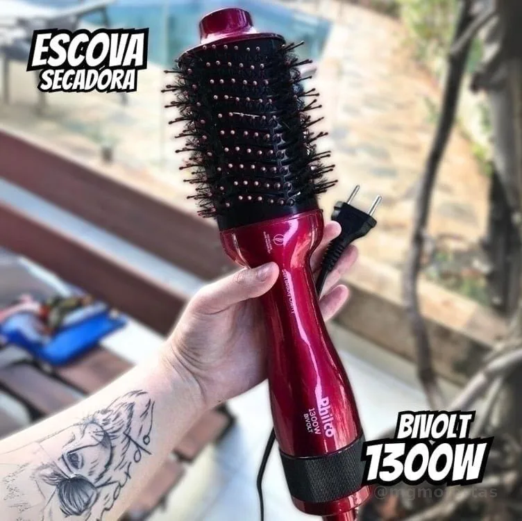 Philco Escova Secadora PEC13 4 em 1 Soft Beauty Cherry Bivolt Plástico ou liga de metal Rosa