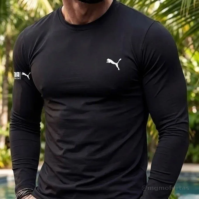 Camiseta Térmica Puma Manga Longa Proteção Uv50+ Masculina