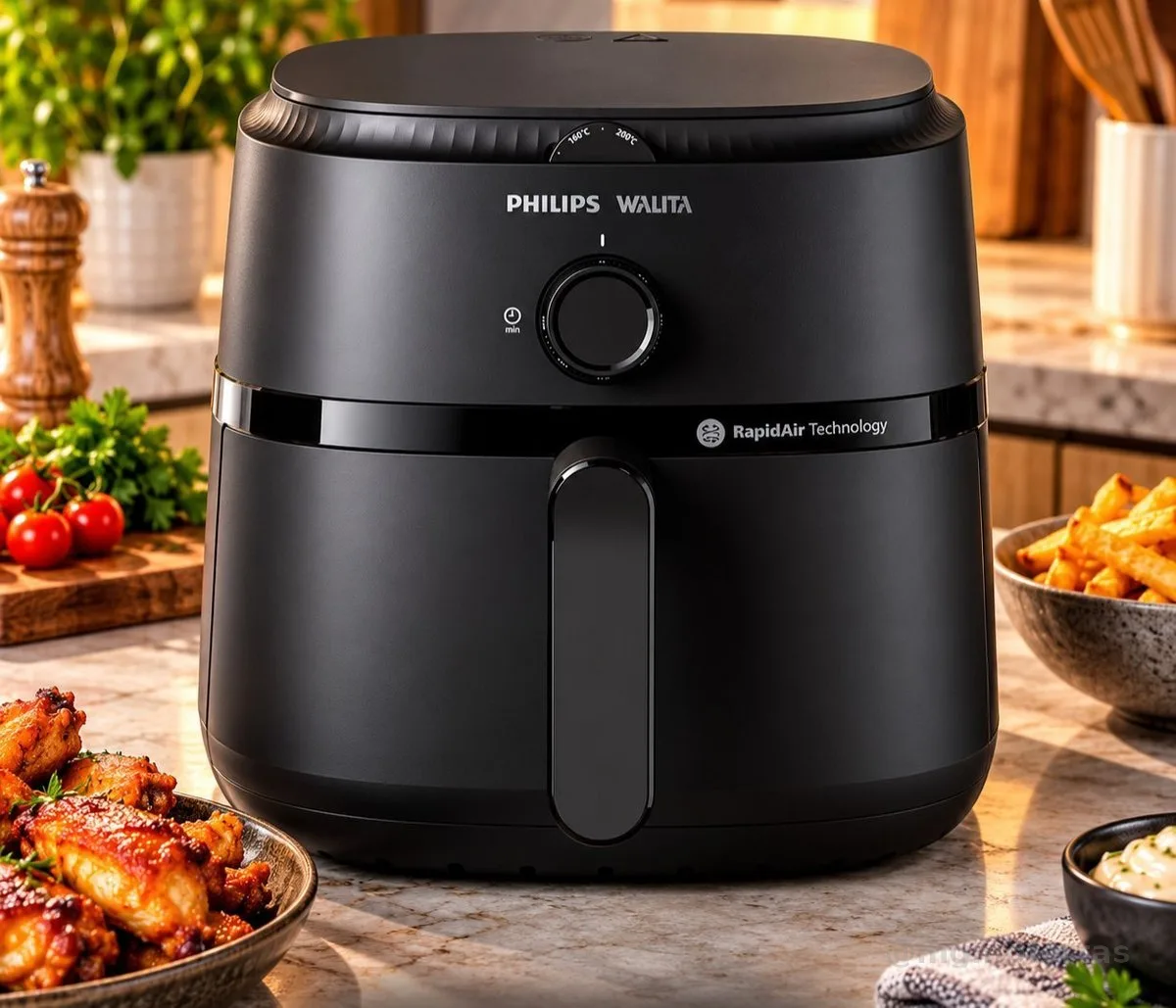 Philips Walita Fritadeira Airfryer Série 1000 XL 6,2L, Preta, 220V
