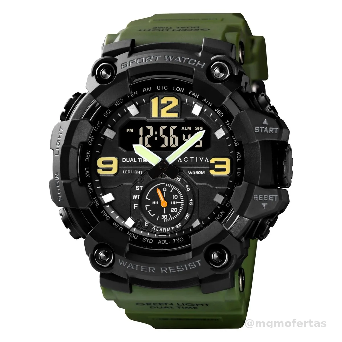 Invicta Digital Essentials masculino 56 mm ABS + PU mostrador preto não aplicável SK221 mecânico