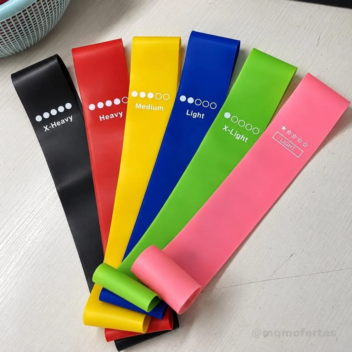 Kit 5 Faixa Elastica P/ Treino Extersor Super Band Academia