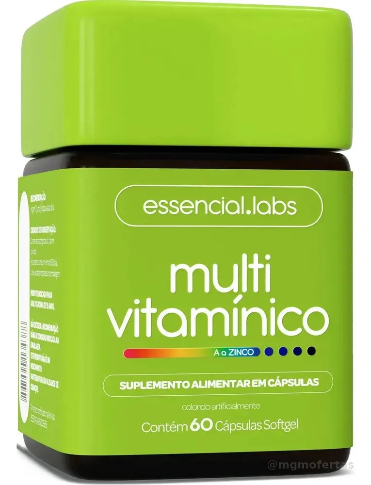 MULTIVITAMINICO de A a ZINCO - Polivitamínico com Fórmula Avançada e Concentrada - 60 cápsulas Softgel