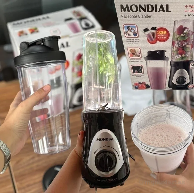 MONDIAL Personal Blender, Preto/Prata, 300W, 110V - DG-01