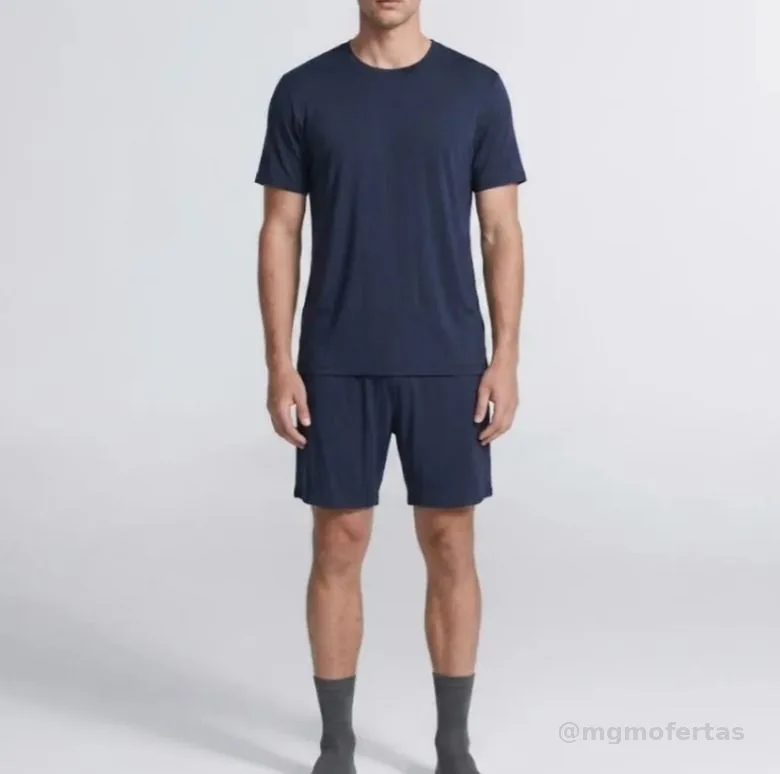 Conjunto De Pijama Masculino Sleepin Insider Azul-marinho Liso G