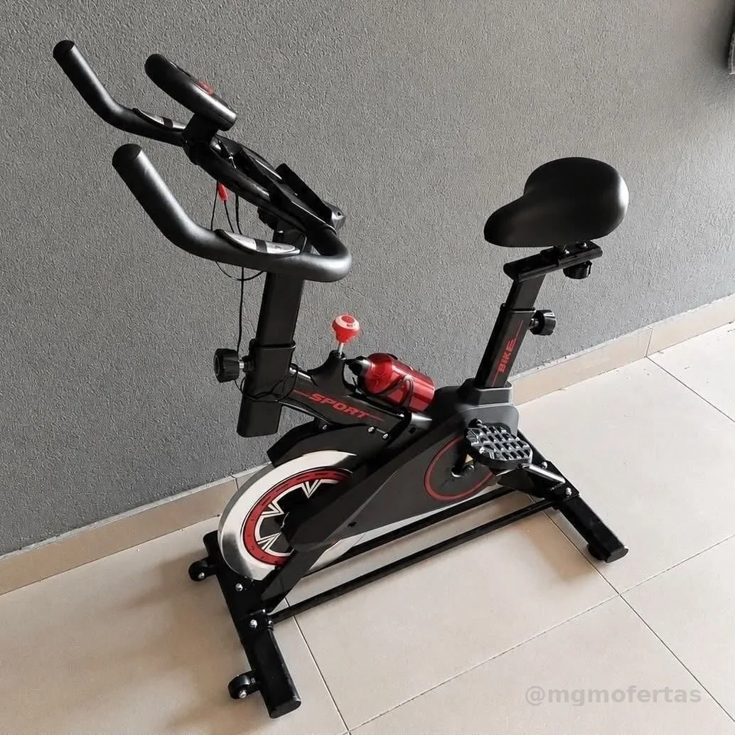 Bicicleta Ergométrica Spinning Redfin Roda De Inércia 6kg Bike Indoor Vertical Residencial Resistência Ajustável Display Lcd Multifunção Banco Regulável Guidão Ergonômico Pedal Com Presilha