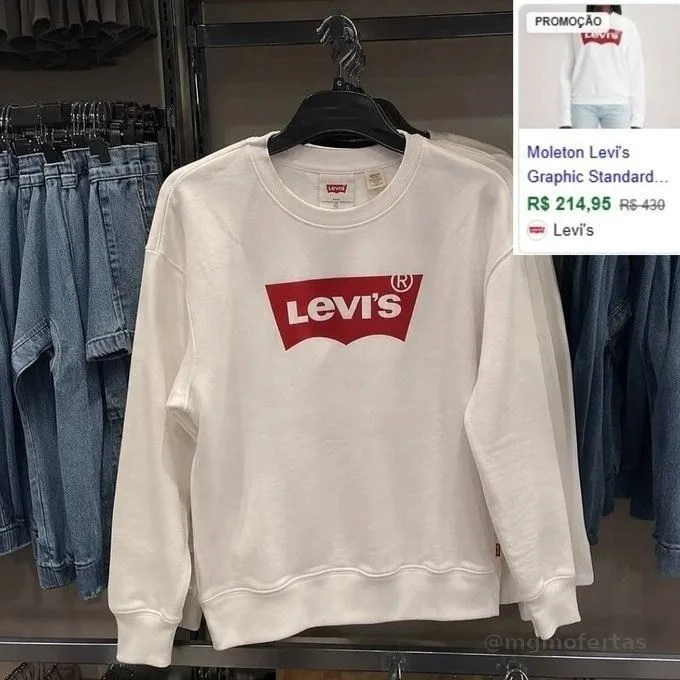 Moletom Levi's Crewneck Fleece Feminino