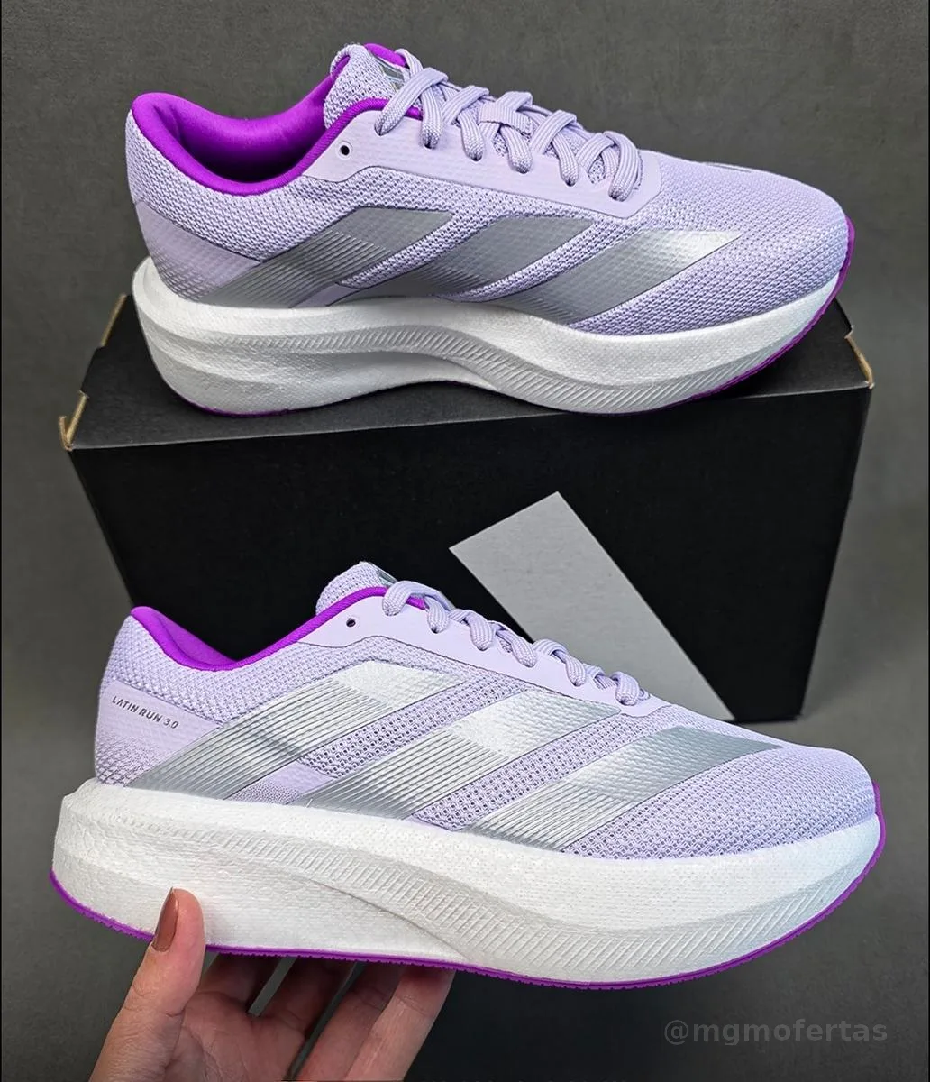 Tênis adidas Latin Run 3.0 Corrida Caminhada Treino Lilás 38 Br