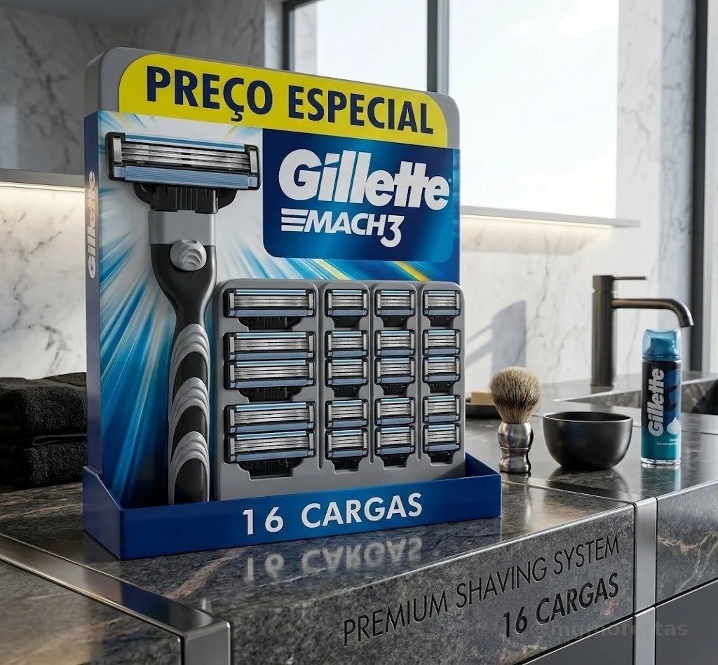 Gillette Mach3 Carga para Aparelho de Barbear 16 Unidades