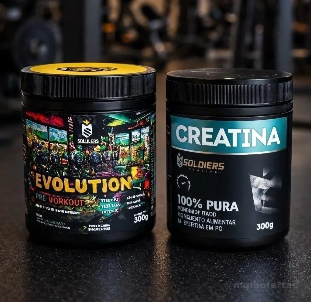 Kit: Creatina 300g + Pré-treino Evolution 300g Soldiers Nutr