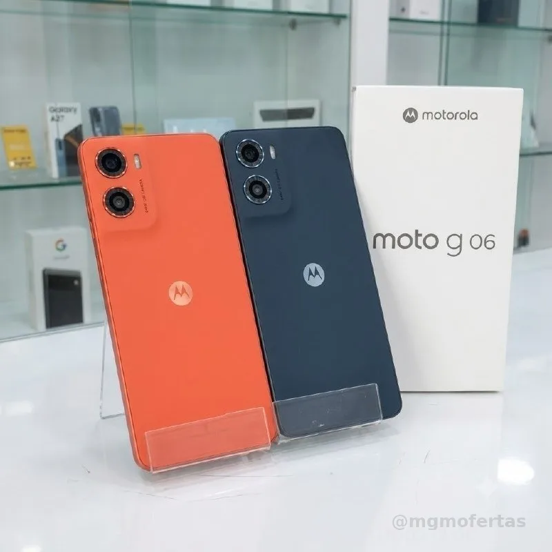 Smartphone Motorola Moto g06-128GB 12GB (4GB RAM + 8GB Ram Boost) e Camera 50MP com AI Bateria de 5200 mAh Tela 6.9" - Laranja