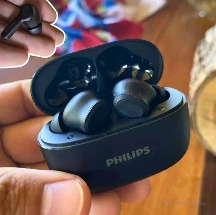 PHILIPS, Fone de Ouvido Sem Fio TWS, TAT1109BK/00, Bluetooth, Com Microfone, Até 24 horas de bateria, Preto