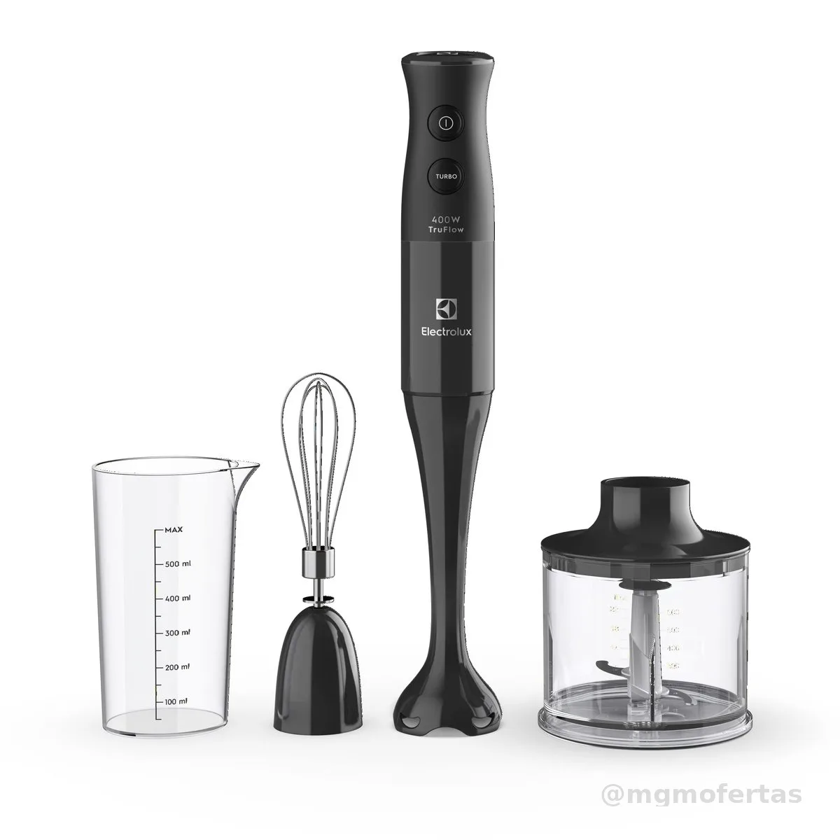 Mixer Misturador Multiuso Electrolux 3 em 1 400W 2 velocidades 3 acessórios mini processador capacidade resistente temperatura 600ml livre BPA EIB10 preto 127v