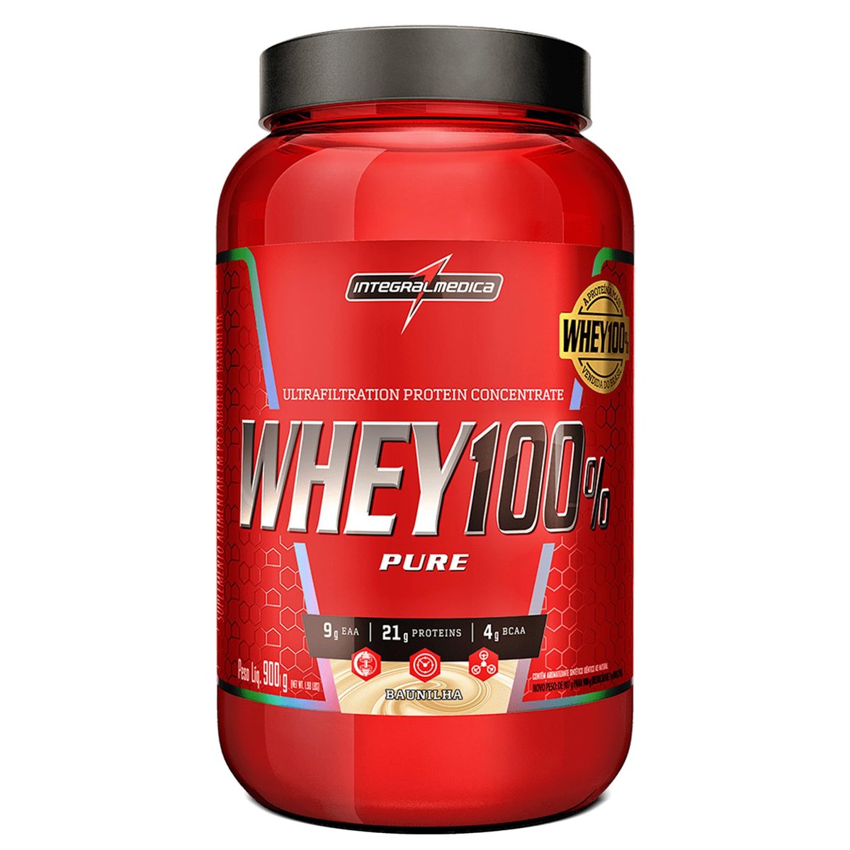 Integralmedica Whey 100% Pure Baunilha Concentrado Pote 900g