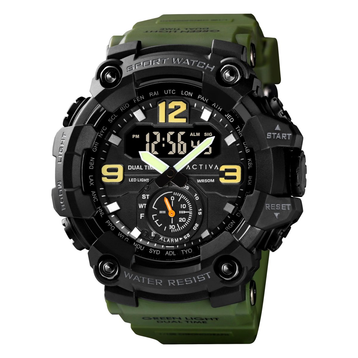 Invicta Digital Essentials masculino 56 mm ABS + PU mostrador preto não aplicável SK221 mecânico