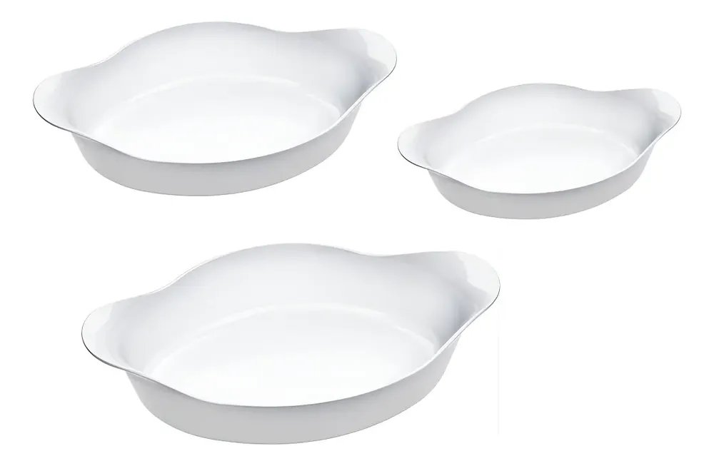 Kit De Assadeiras Marinex Opaline Oval 3 Peças