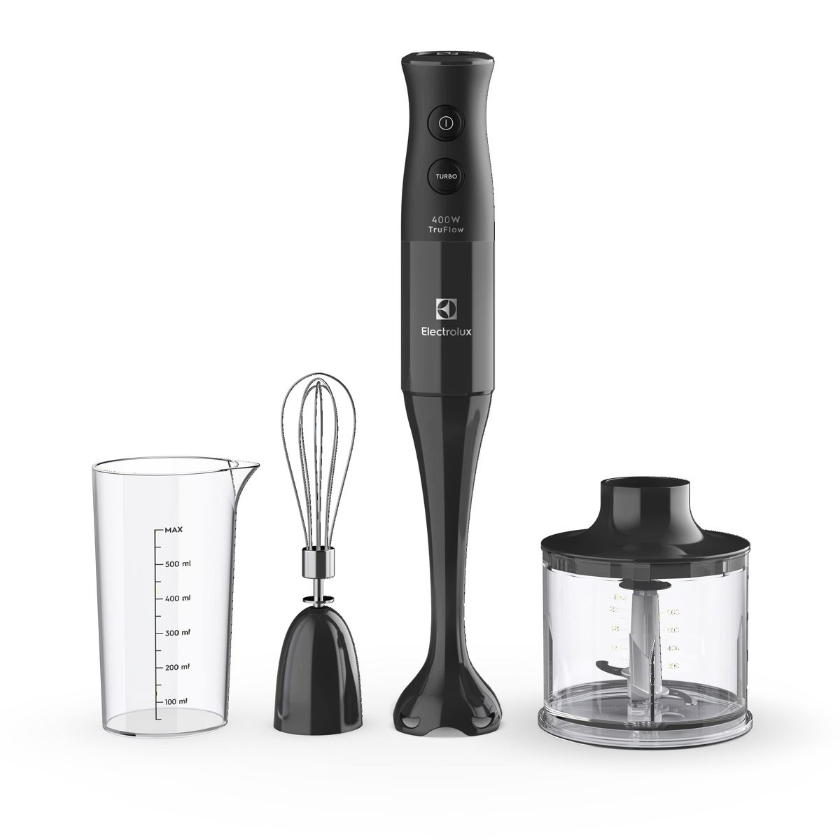 Mixer Misturador Multiuso Electrolux 3 em 1 400W 2 velocidades 3 acessórios mini processador capacidade resistente temperatura 600ml livre BPA EIB10 preto 127v