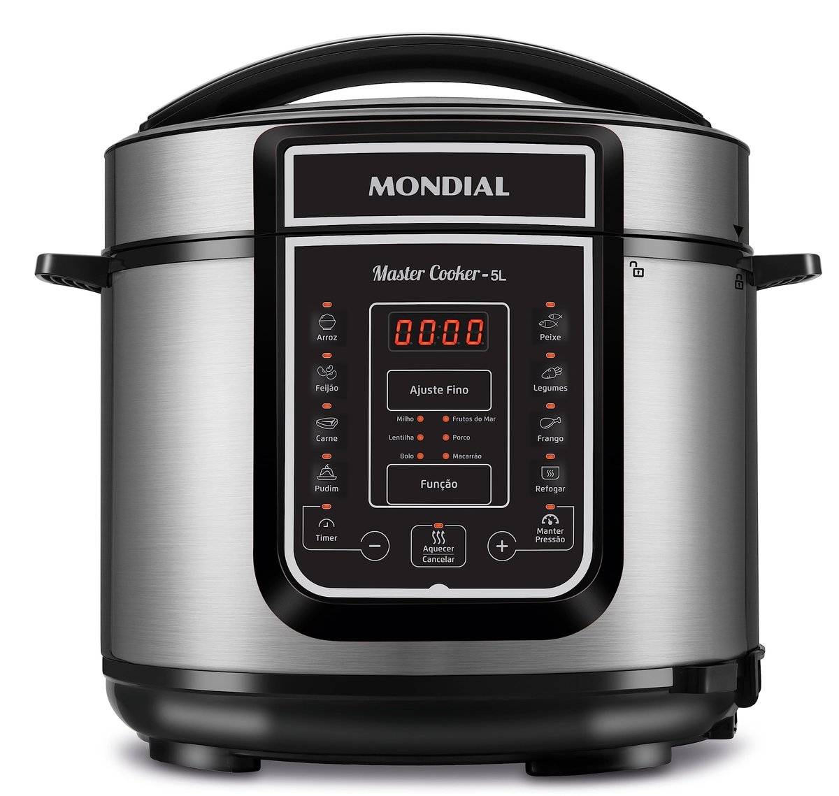 MONDIAL Panela de Pressão Digital, Master Cooker - 5L, 220V, Preto, 900W - PE-38
