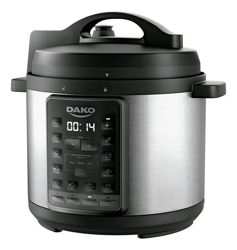 Panela De Pressão Elétrica Dako 1000w 6 L Multifunções Preta