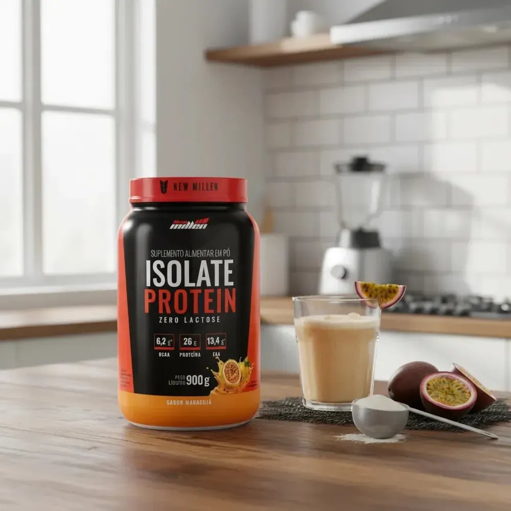Proteína New Millen Premium Whey Isolado Isolate em pó sabor Maracujá x 900g