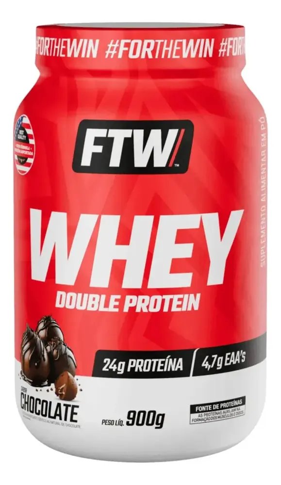 Whey Double Protein 900g Sabor Chocolate - FTW