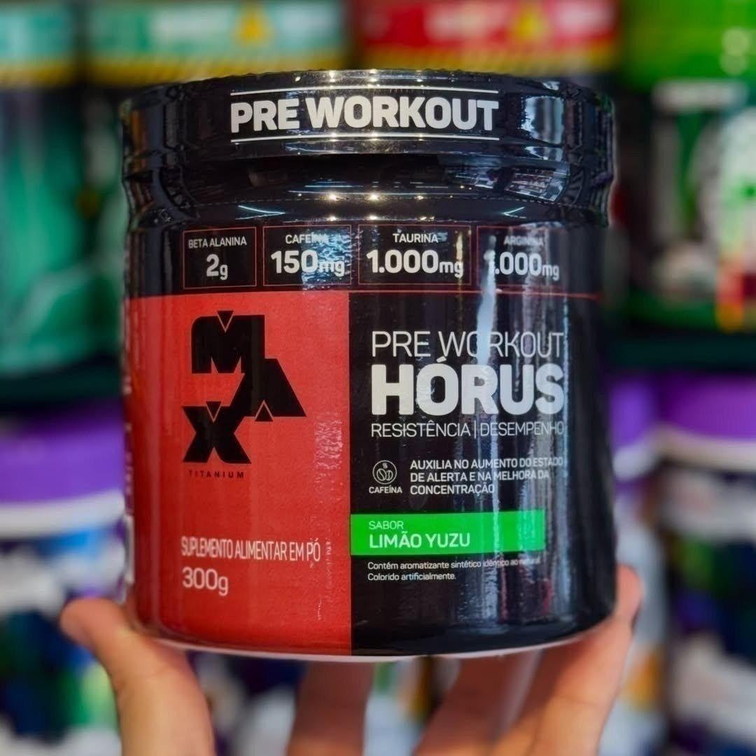 Pré Treino 300g Hórus Max Titanium Citrus Energia e Foco