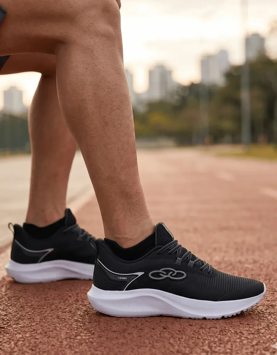 Tênis Esportivo Masculino Cosmo Olympikus *oferta* Preto Liso 41 Br