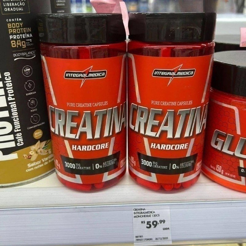 Creatina Integralmédica Hardcore em cápsula Sem sabor x 105g de 120 un