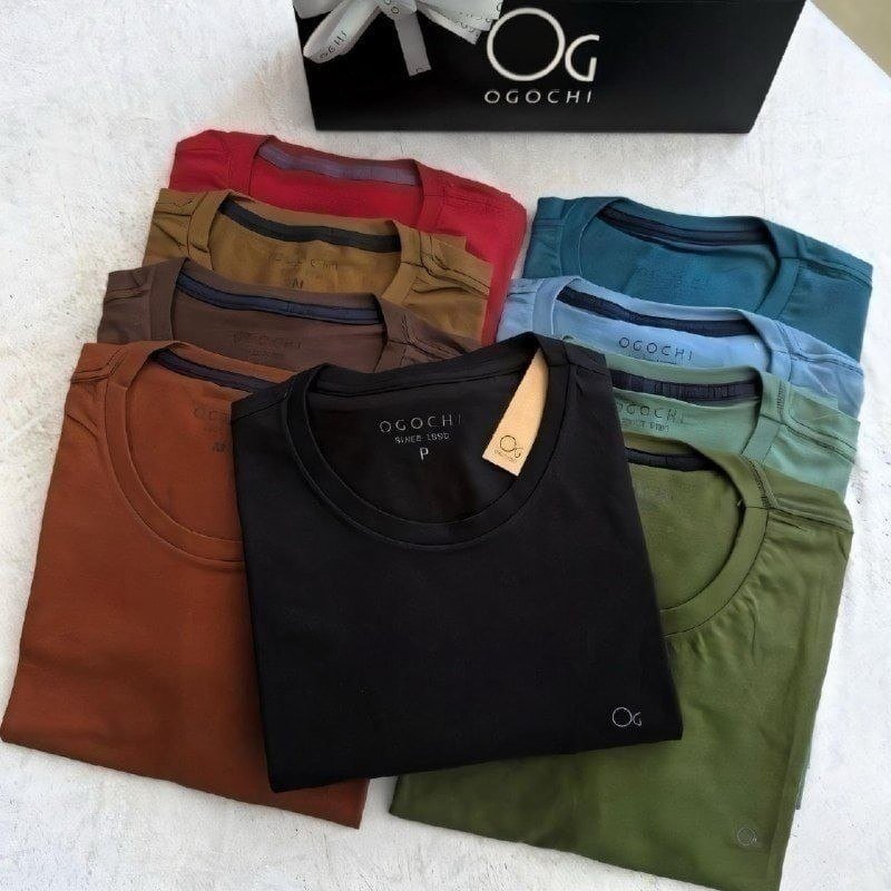 Camiseta Masculina Básica Slim Algodão - Várias Cores Ogochi