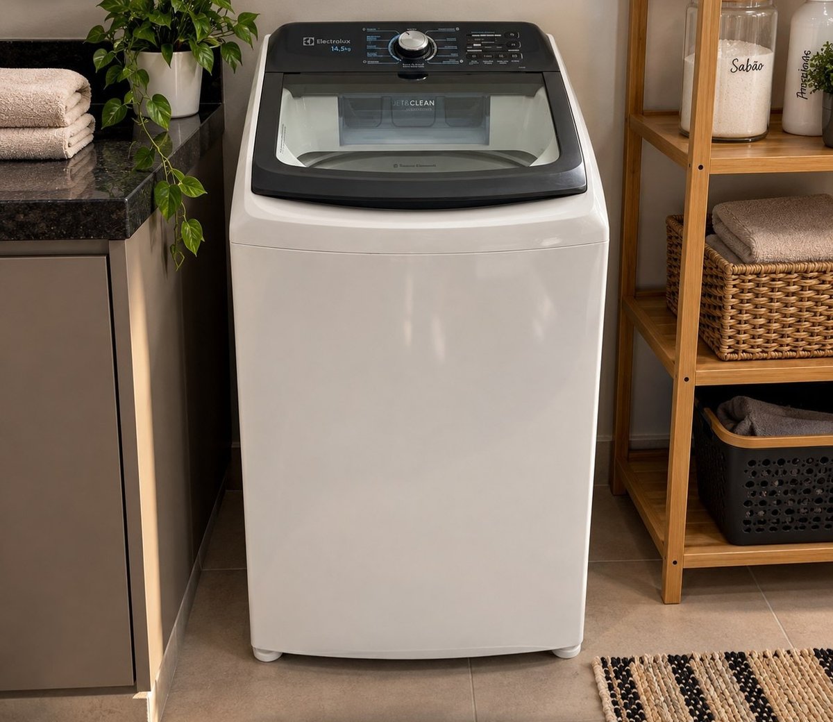 Lavadora de Roupas Electrolux Efficient LEE15 14,5kg com Cesto Inox, Filtro de Fiapos e Tecnologia JetClean