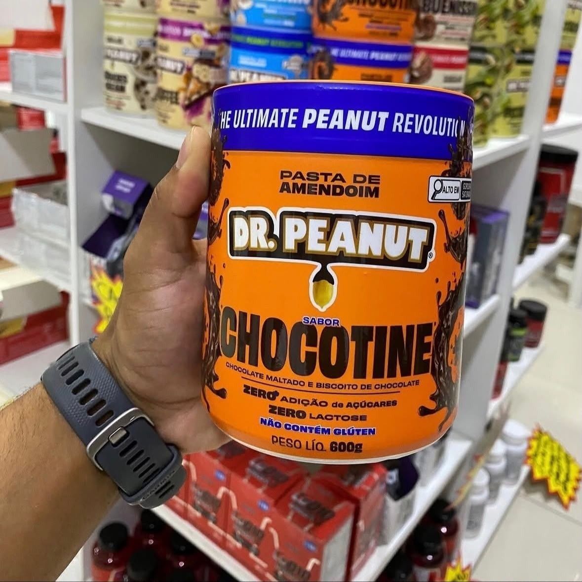DR. Peanut Pasta de Amendoim Sabor Chocotine, Pote 600g