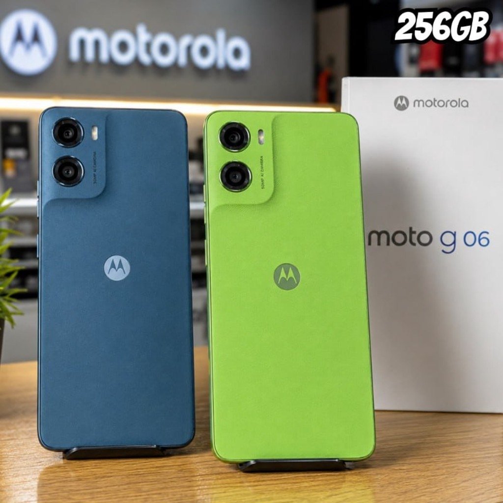 Smartphone Motorola Moto G06 - 256gb 4gb Ram + 8gb Ram Boost e Camera 50mp Com Ai Bateria De 5200 Mah Tela 6.9 - Verde