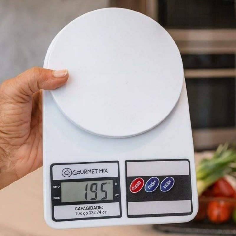 Balança Digital Precisão 10kg Cozinha Fitness Dieta Confeitaria Profissional Branca Pacotinho Decoração
