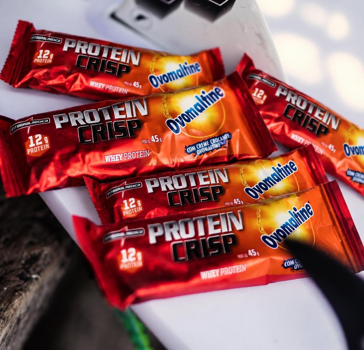 Barra de Proteína Integralmédica Crisp Bar sabor Ovomaltine x 45g de 12 un