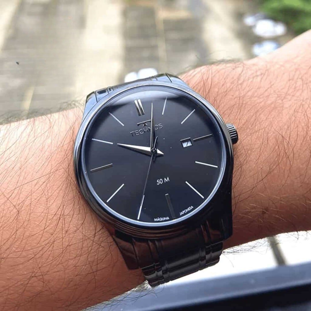 Relógio Technos Masculino Steel Azul - 2115ubt/1f Bisel Cinza