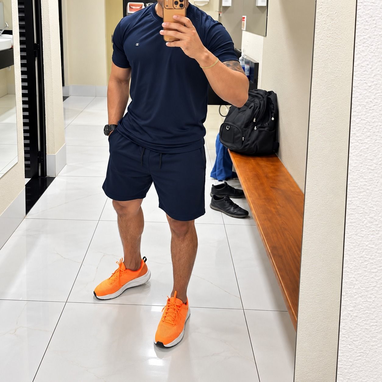 Kit 8 Peças Dry Fit 4 Camisetas + 4 Shorts Academia Sandrini Sortidos Liso M