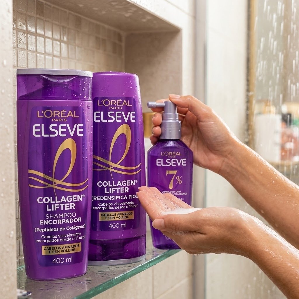 Shampoo Condicionador Sérum Elseve L'Oréal Colágeno 400ml+400ml+100ml